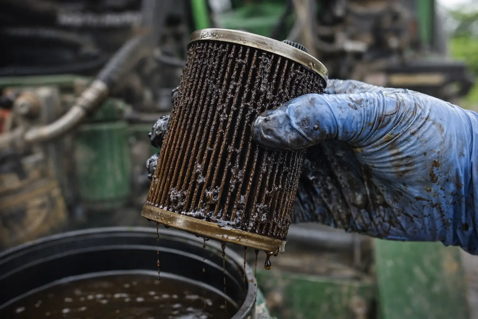 Filtro sucio por la lluvia, listo para ser reemplazado por los filtros comercializados por Vizuete Alvarez